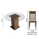 Ver imagem 4 de Conjunto Sala de Jantar Madesa Ana Mesa Tampo de Vidro Redondo 4 Cadeiras - Rustic/crema/bege