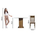 Ver imagem 5 de Conjunto Sala de Jantar Madesa Ana Mesa Tampo de Vidro Redondo 4 Cadeiras - Rustic/crema/bege
