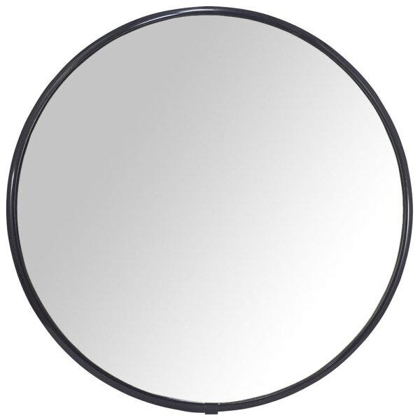 Espelho Redondo 50cm Moldura Design Recuado Preto - 2