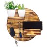 PORTA CHAVES E ORGANIZADOR EM MADEIRA DE PAREDE REDONDO CLARO PC2Q SpaceBuy - 3