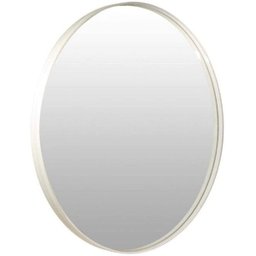 Espelho Redondo 60cm Moldura Design Recuado Branco - 2