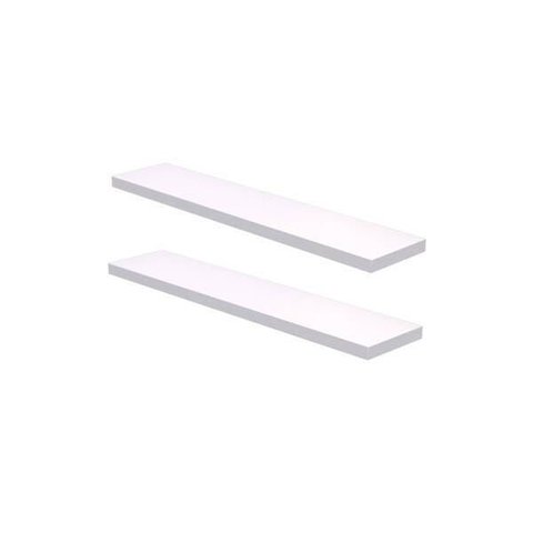 Kit 2 Prateleiras Suporte Embutido 120x25x4cm Branca - Conceito