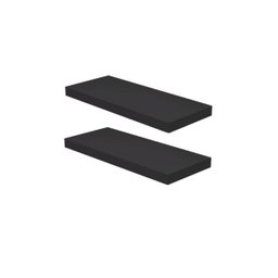 Kit 2 Prateleiras Suporte Embutido 60x25x4cm Preta - Conceito - 1