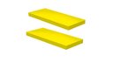 Ver imagem 1 de Kit 2 Prateleiras Suporte Embutido 60x25x4 cm Amarela - Conceito