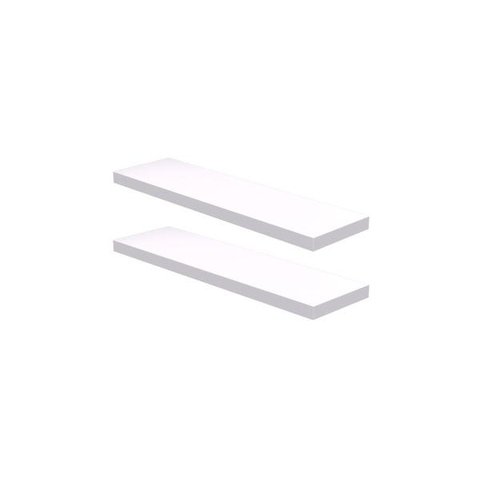Kit 2 Prateleiras Suporte Embutido 90x25x4cm Branca - Conceito
