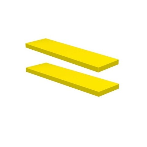 Kit 2 Prateleiras Suporte Embutido 90x25x4cm Amarela - Conceito