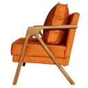 Ver imagem 3 de Poltrona Decorativa Mona Madeira Maciça Suede Terra Cota