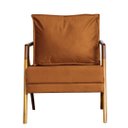 Ver imagem 2 de Poltrona Decorativa Mona Madeira Maciça Suede Terra Cota