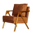 Ver imagem 1 de Poltrona Decorativa Mona Madeira Maciça Suede Terra Cota