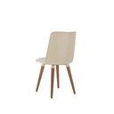 Ver imagem 5 de Kit de 4 Cadeiras de Madeira Maciça Estofada Dakota - Natural C/ Bouclé Cru e Pu Off White -