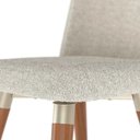 Ver imagem 2 de Kit de 4 Cadeiras de Madeira Maciça Estofada Dakota - Natural C/ Bouclé Cru e Pu Off White -