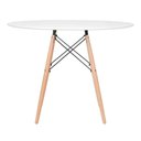 Ver imagem 3 de Kit - Mesa Eames 100 Cm Branco + 4 Cadeiras Eames Dsw Verde Escuro Mesa Branco com Cadeiras Verde
