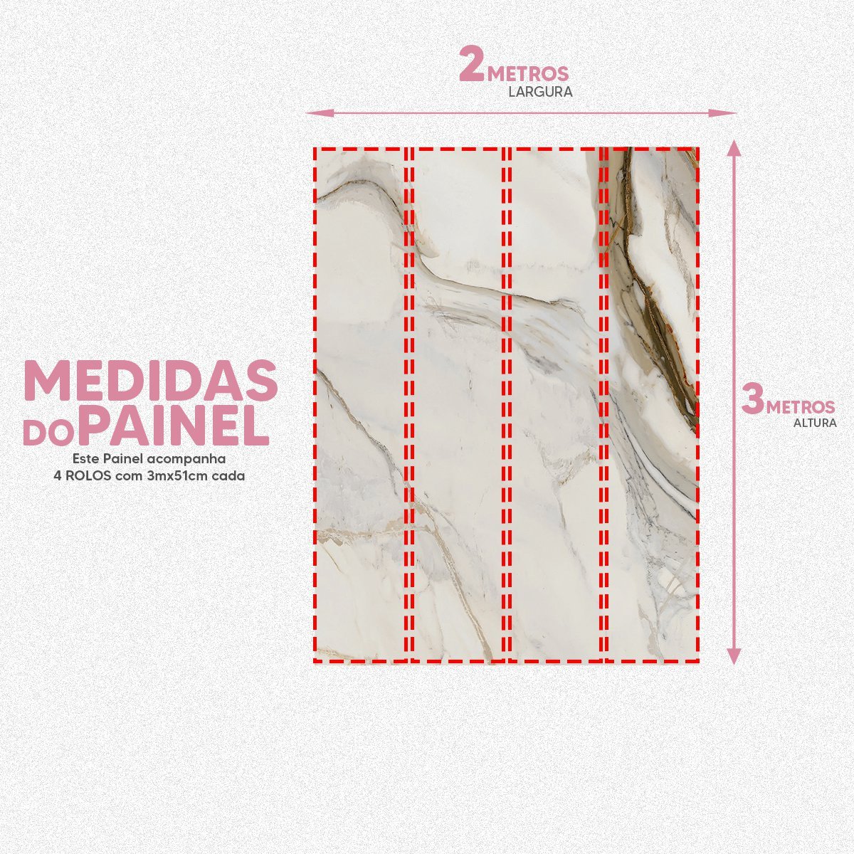 Papel de Parede Painel 3D Mármore Calacata Polido 2M Revestimento Pedra Requinte Auto Colante - 5