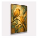 Ver imagem 2 de Quadro Abstrato Canarinhos Dourados Melodia da Manhã Canvas