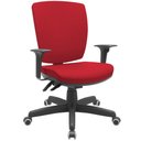 Ver imagem 1 de Cadeira de Escritório Diretor Office Base Giratória Preto Alta Flexi P03 Poliéster Vermelho - Lyam L