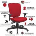 Ver imagem 4 de Cadeira de Escritório Diretor Office Base Giratória Preto Alta Flexi P03 Poliéster Vermelho - Lyam L