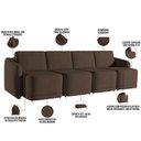 Ver imagem 4 de Sofá Cama para Sala de Estar 5 Lugares 436cm Montserrat K01 Veludo Marrom - Lyam Decor