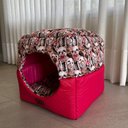 Ver imagem 7 de Cama para Cachorro Toca Quadrada em Corino + Poliéster Rosa Média (m) 40 X 40 X 40 Cm