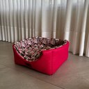 Ver imagem 2 de Cama para Cachorro Toca Quadrada em Corino + Poliéster Rosa Média (m) 40 X 40 X 40 Cm