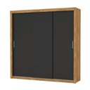 Ver imagem 2 de Guarda-Roupa Casal com 3 Portas de Correr e 4 Gavetas 186cm Multimóveis CR35573 Madeirado/Preto