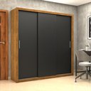 Ver imagem 1 de Guarda-Roupa Casal com 3 Portas de Correr e 4 Gavetas 186cm Multimóveis CR35573 Madeirado/Preto