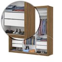 Ver imagem 3 de Guarda-Roupa Casal com 3 Portas de Correr e 4 Gavetas 186cm Multimóveis CR35573 Madeirado/Preto