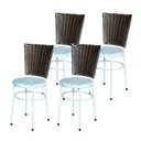 Ver imagem 1 de 4 Cadeiras para Mesa Branca Hawai Marrom Assento Floral Cor:floral Gelo