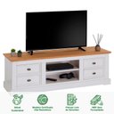 Ver imagem 3 de Rack Tv Bancada 55 Polegadas Madeira Maciça 4 Gavetas 2 Nichos Kent Idimex