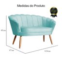 Ver imagem 5 de Sofá Pétala 2 Lugares Veludo Azul Turquesa Visalar Móveis