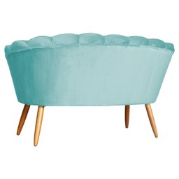 Sofá Pétala 2 Lugares Veludo Azul Turquesa Visalar Móveis - 4