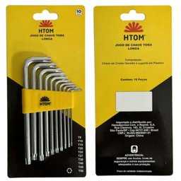 Jogo de Chave Torx Longa C- 10 Pçs - Htom - 3