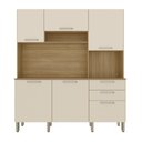 Ver mais imagens de Armário de Cozinha Compacta Mdf 6 Portas Italia Plus - Freijó/soft