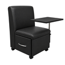 Ver imagem 1 de Ciranda Cadeira para Manicure com Mesa Regulável, Gaveta e Rodízios - Preto