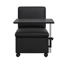 Ver imagem 4 de Ciranda Cadeira para Manicure com Mesa Regulável, Gaveta e Rodízios - Preto