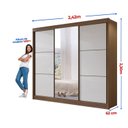 Ver imagem 3 de Guarda-roupa Casal 3 Portas de Correr com Espelho 100 % Mdf Cristal