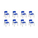 Ver imagem 2 de Kit 8 Cadeira Iso Infantil Creche, Escola Base Cinza Azul