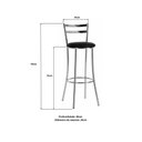 Ver imagem 3 de Kit 2 Banquetas Altas de Aço com Assento Estofado Multimóveis CR50314 Cromado/Preto