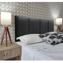 Ver imagem 2 de Cabeceira Modular Cama Box Estofada Luxo Corino Rbl:solteiro Tradicional/preto