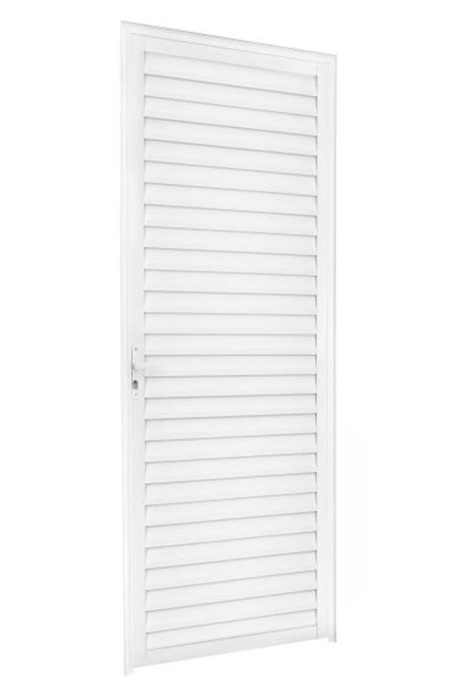 Porta Palheta 2,10 X 0,70 Direita Alumínio Branco - 2