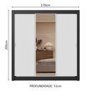 Ver imagem 4 de Guarda-roupa Casal 3 Portas de Correr com Espelho 2 Gavetas Preto/branco Sublime Madesa