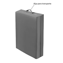 Cama Dobravel Portátil Pés Madeira Tecido Suede Cinza - 3