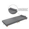 Cama Dobravel Portátil Pés Madeira Tecido Suede Cinza - 4