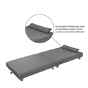 Ver imagem 4 de Cama Dobravel Portátil Pés Madeira Tecido Suede Cinza