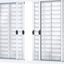 Ver imagem 4 de Janela Veneziana de Correr Central 6 Folhas sem Grade Alumínio 100cmx150cm Riobras