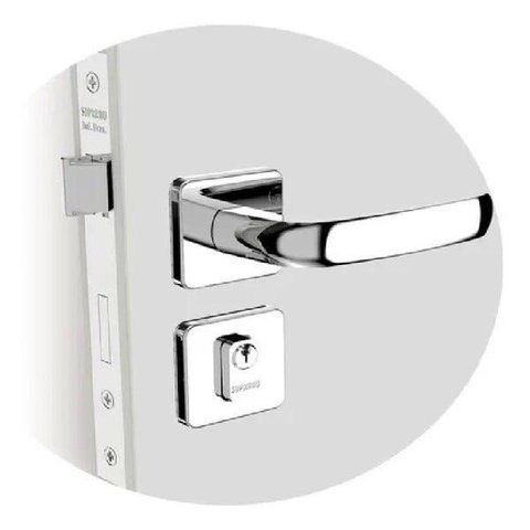 Fechadura Icaroway Reta Ext Cromado Ros24 (40x53 P