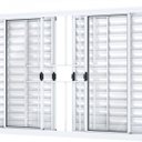 Ver imagem 3 de Janela Veneziana de Correr Central 6 Folhas com Grade Alumínio 100cmx120cm Riobras