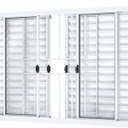 Ver imagem 3 de Janela Veneziana Correr Central 6 Folhas com Grade Alumínio Branco 100cmx150cm Riobras