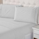 Ver imagem 3 de Jogo de Lençol Casal 400 Fios 4 Peças Ponto Palito com Lençol de Cima Toque Suave Branco Casa Dona