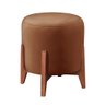 Puff Banqueta Thor Luxo Madeira Maciça Castellar Móbile Corino Caramelo - 1