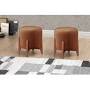 Ver imagem 2 de Puff Banqueta Thor Luxo Madeira Maciça Castellar Móbile Corino Caramelo